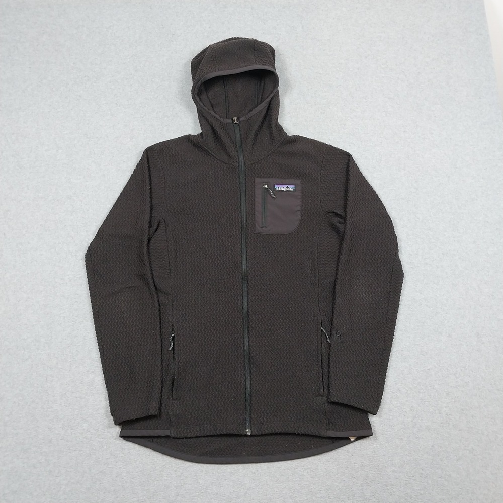 Patagonia Jacket Womens Medium Black R1 Air Full Zip Hoodie Hiking Outdoors